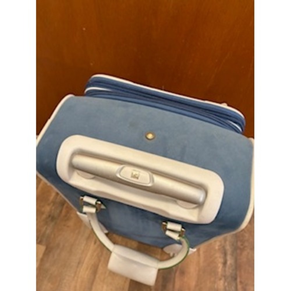Diane von Furstenberg Rolling Suitcase Blue White Trim Carry On Luggage 19 Inch - Picture 13 of 15
